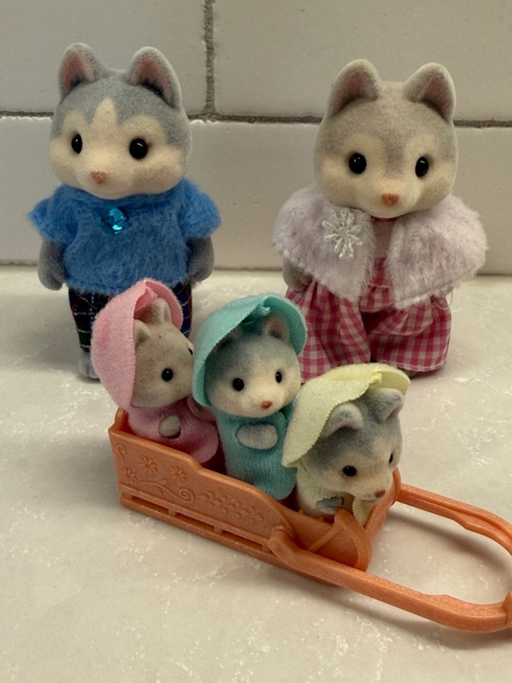 Calico Critters Husky Family of 5